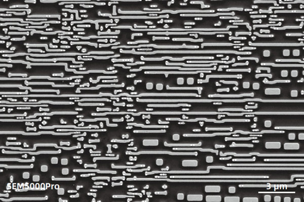 sem image analysis Imaging of the surface patterns and circuits on a chip using a  Retractable Back-Scattered Electron Detector(BSED).